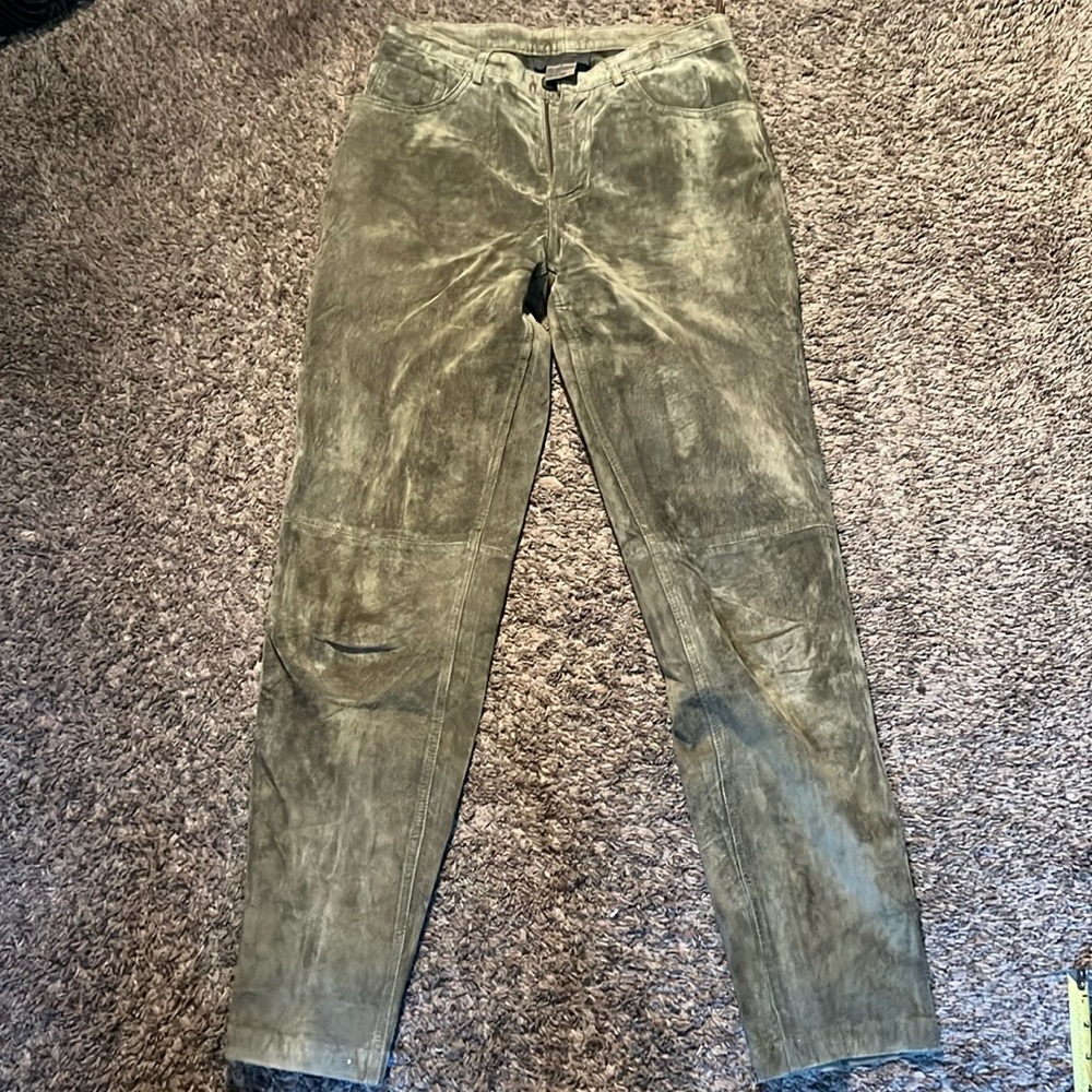 Green leather Brandon Thomas Pants
